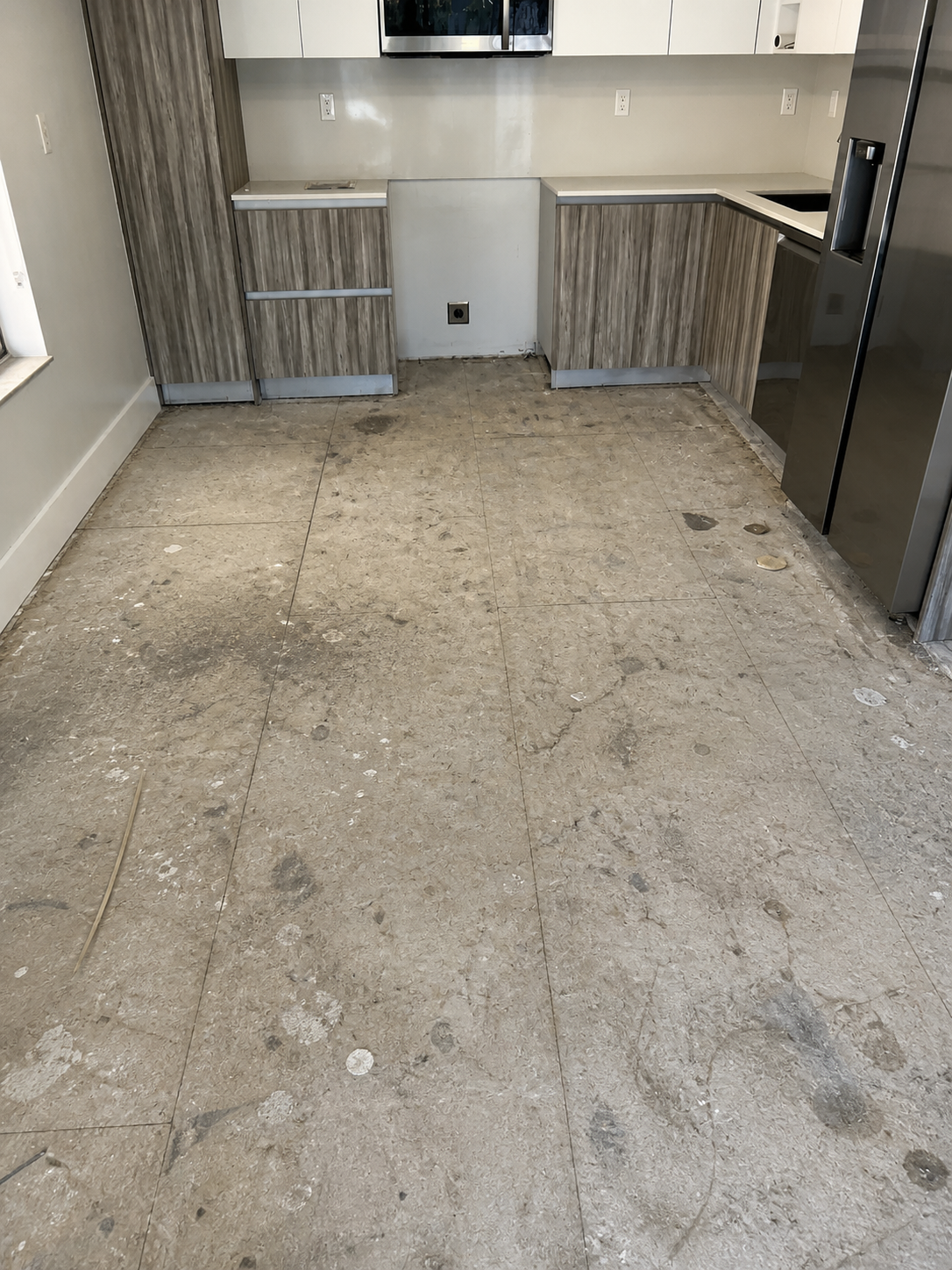 Before vinyl floor installation