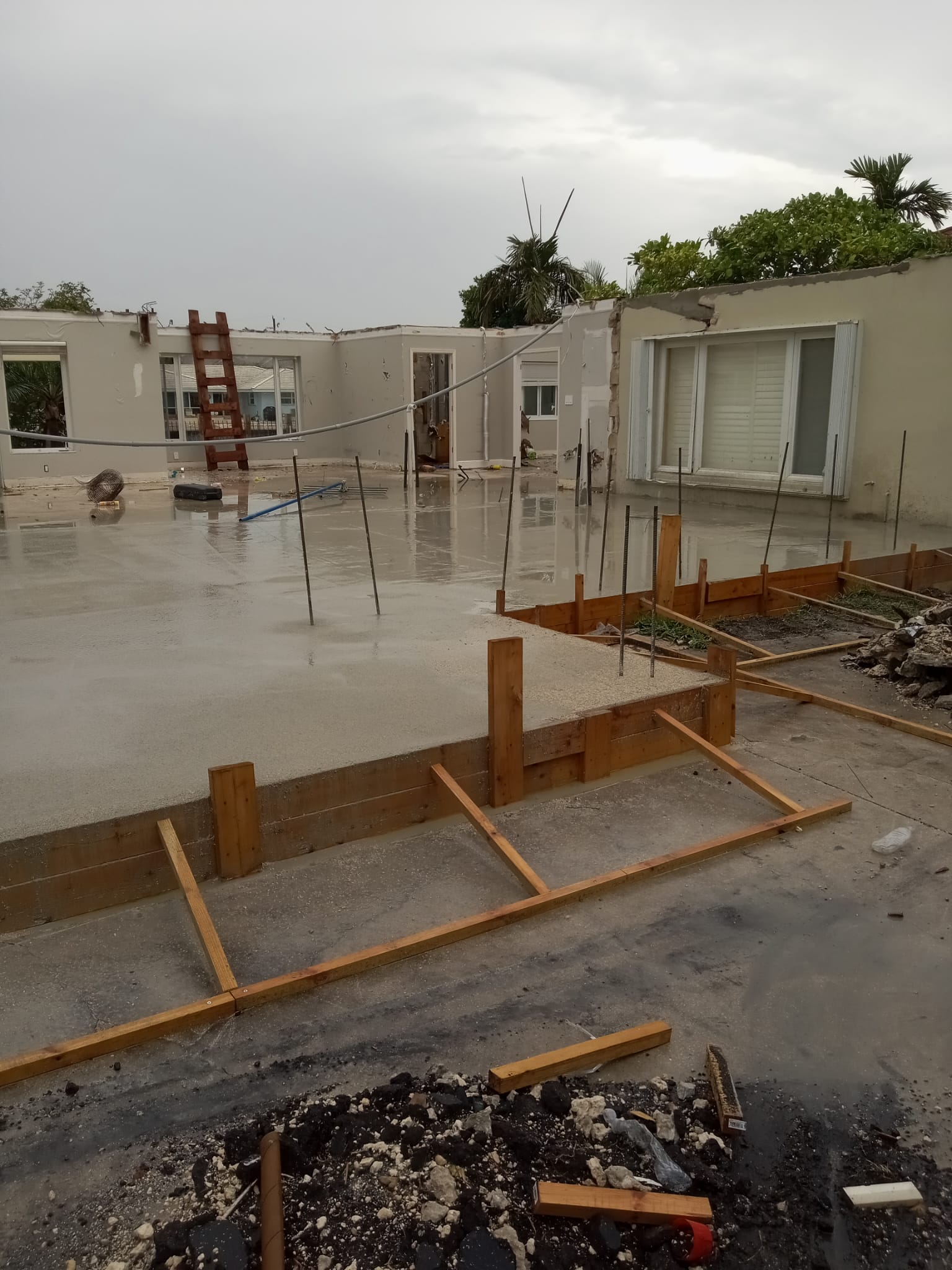 After concrete floor work