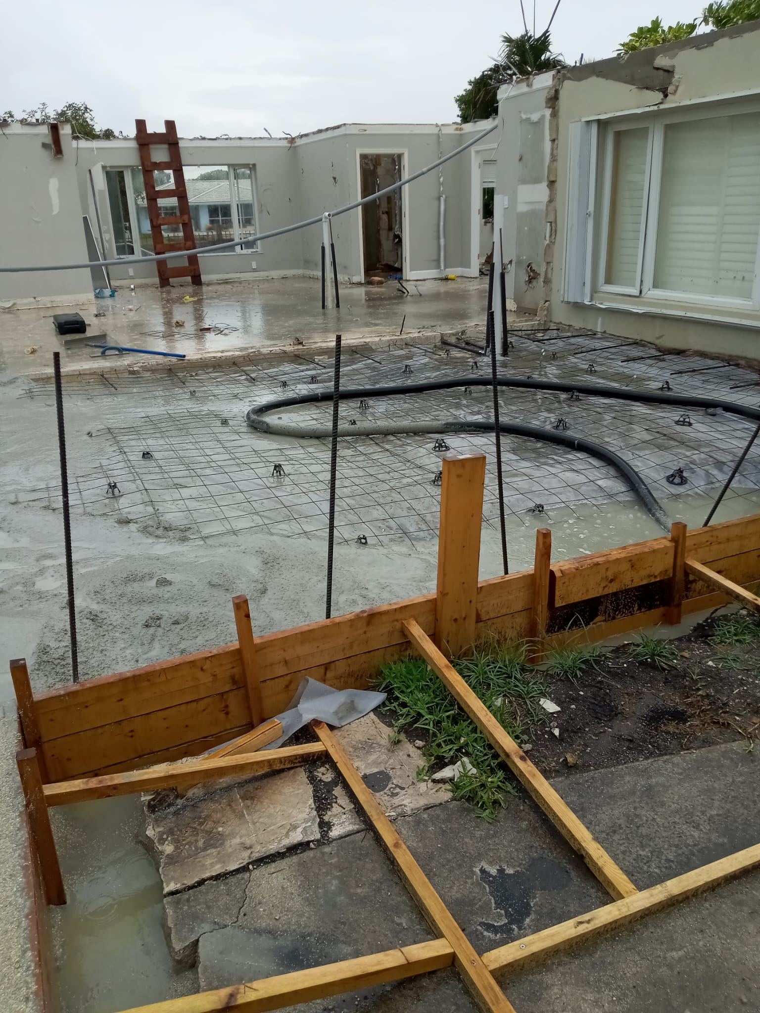 Before concrete floor work