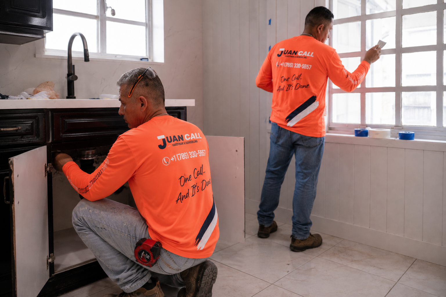 Kitchen sink and window finishing work